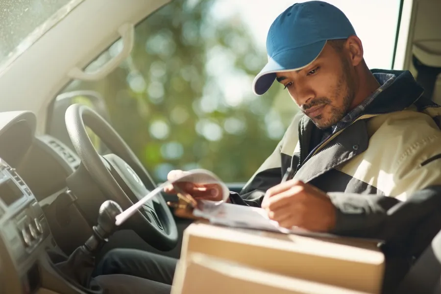 personal entregando pedidos en transporte